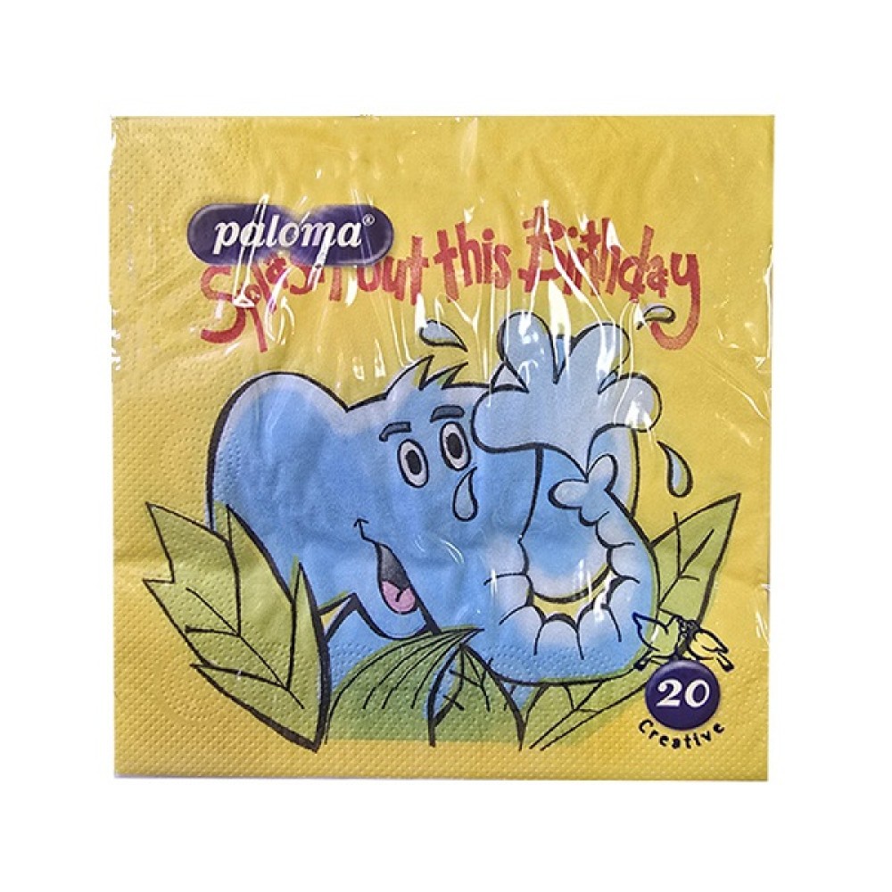 ΧΑΡΤΟΠΕΤΣΕΤΕΣ PALOMA 33x33 3Φ (20τεμ) BIRTHDAY ΕΛΕΦΑΝΤΑΣ