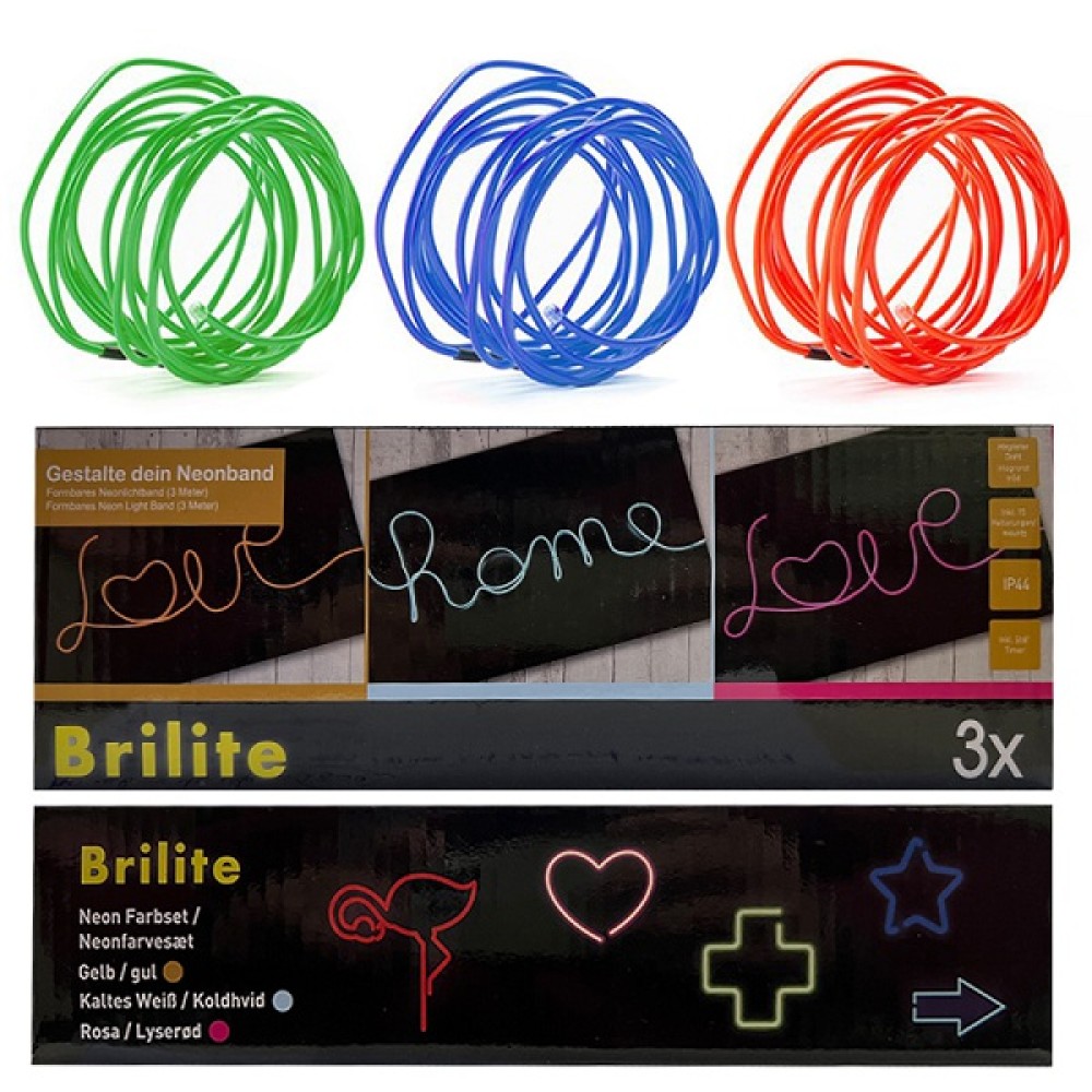 BRILITE NEON ΤΑΙΝΙΕΣ ΦΩΤΙΣΜΟΥ 3 ΧΡΩΜΑΤΑ x3m