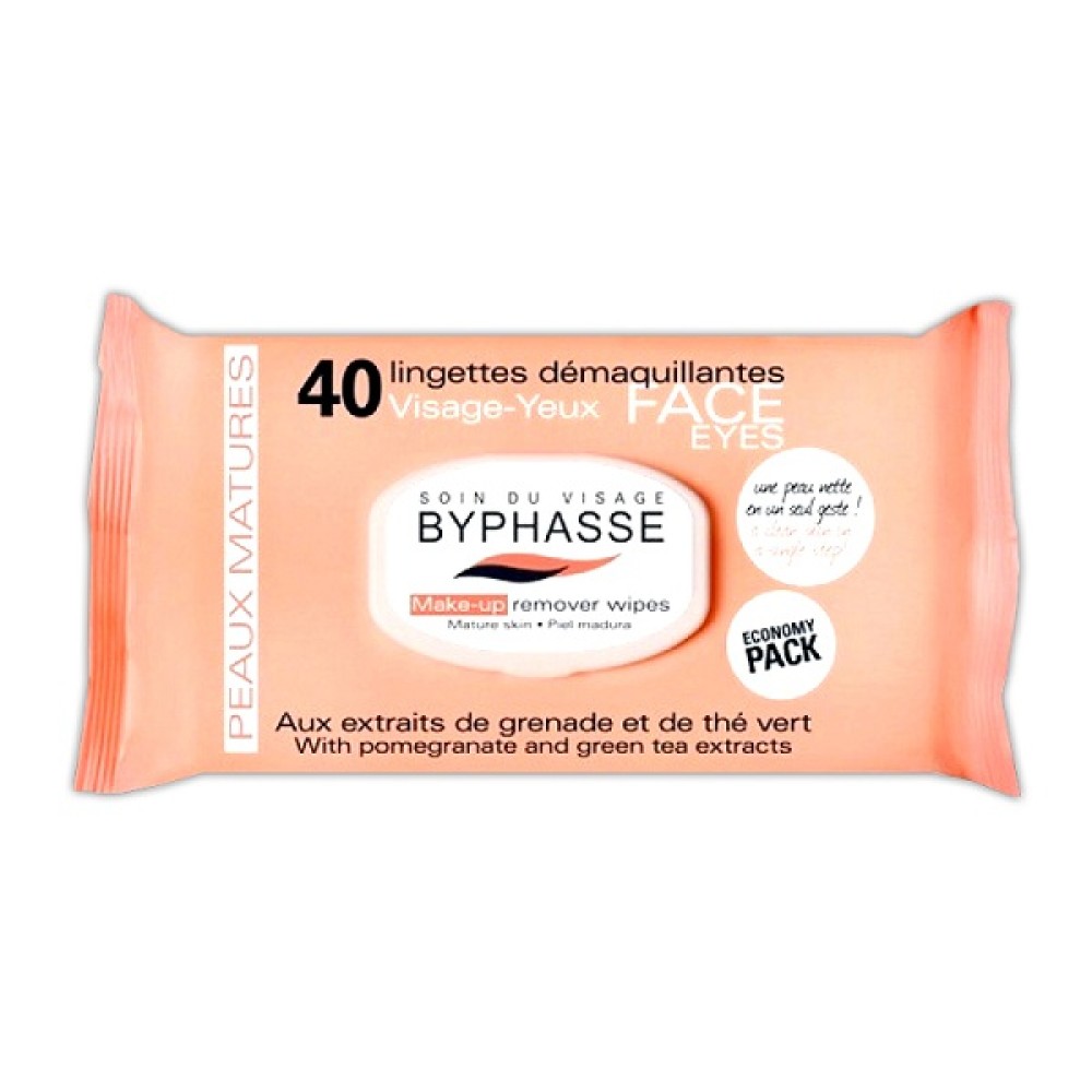 BYPHASSE ΜΑΝΤΗΛΑΚΙΑ 40τεμ MAKE-UP REMOVER