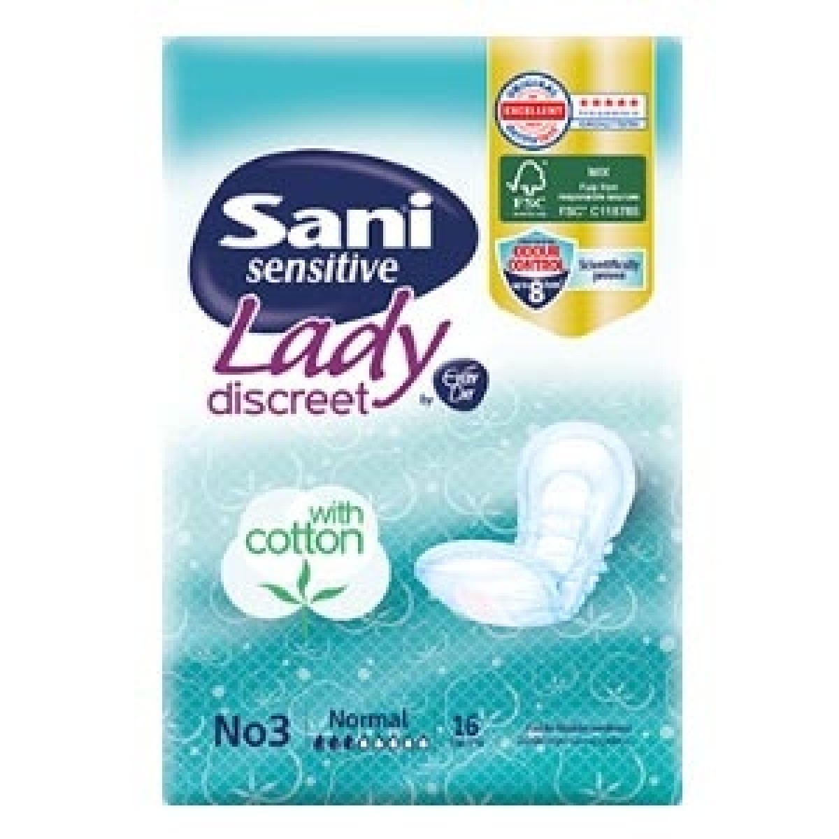 SANI LADY ΕΠΙΘΕΜΑΤΑ ΑΚΡΑΤΕΙΑΣ SENSITIVE NORMAL No3 16τεμ